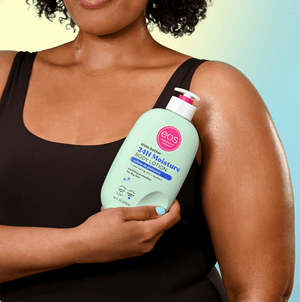 pistachio body lotion with model