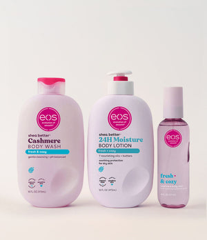 Three eos products on a white background