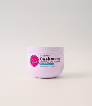 Jar of eos Cashmere Whipped Oil Butter on a white background