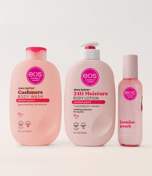 Three EOS body products on a white background