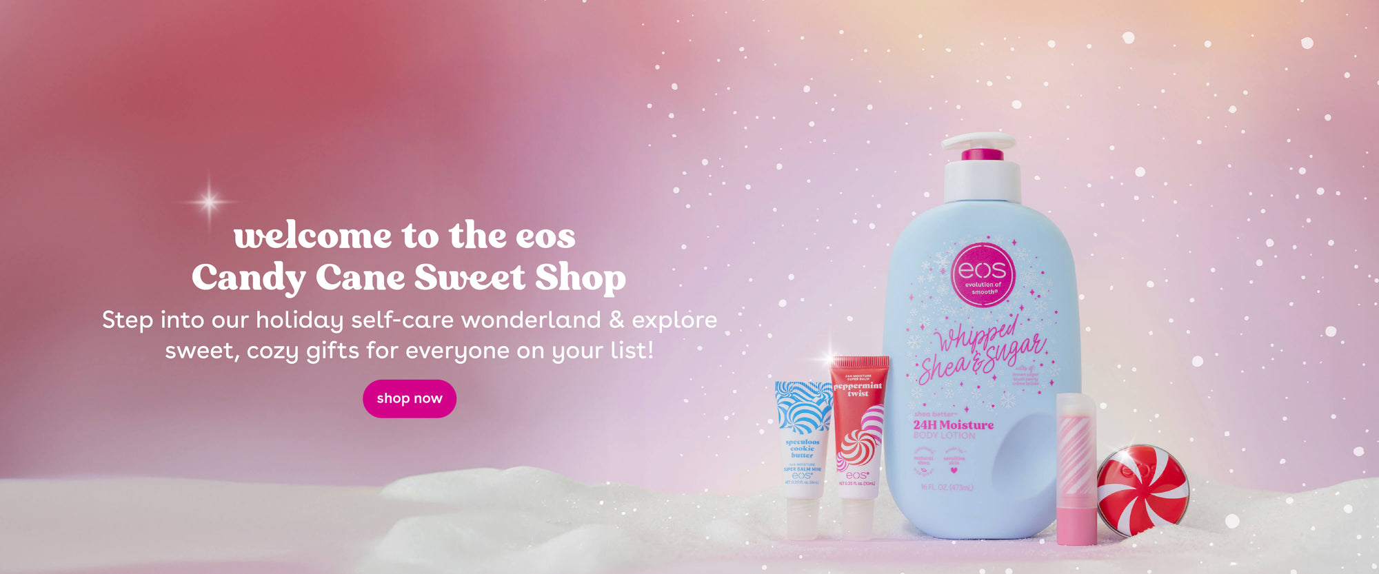 welcome to the eos Candy Cane Sweet Shop