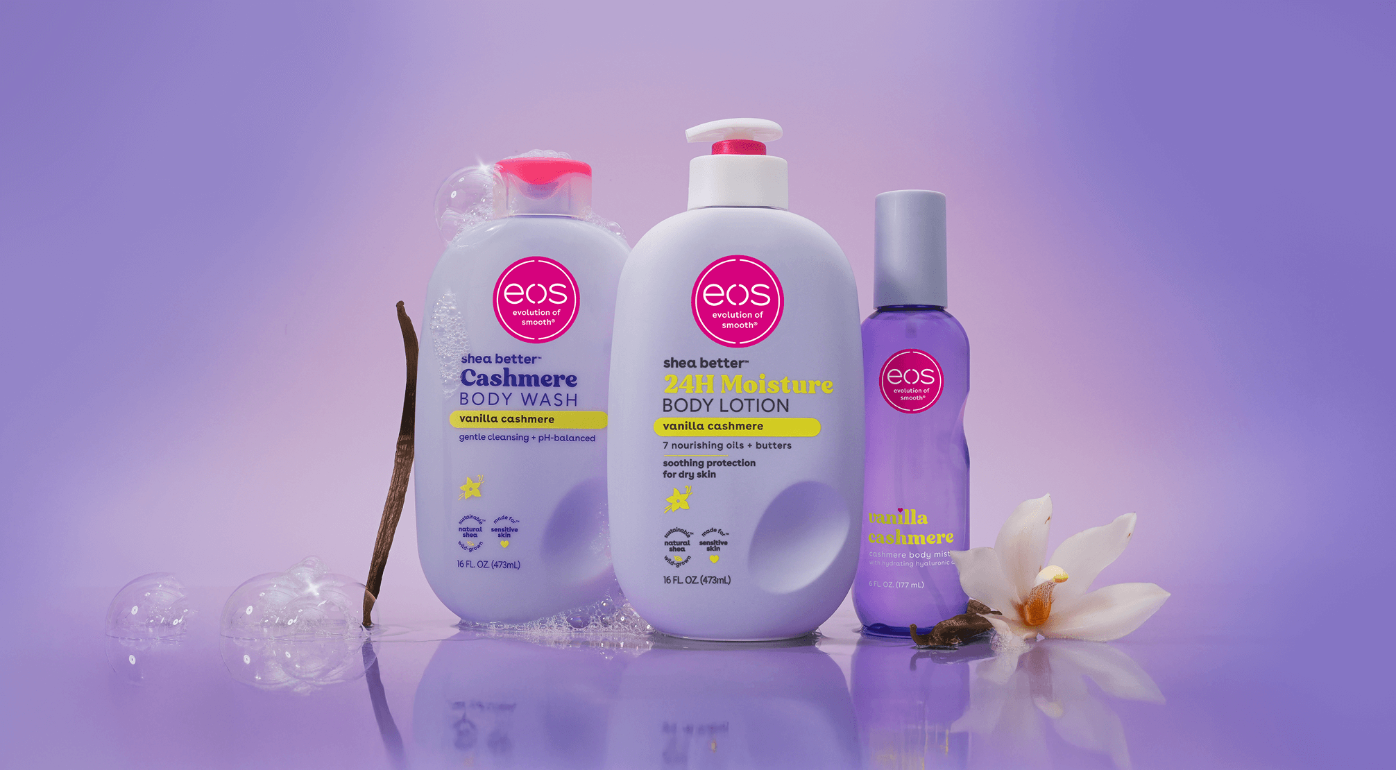 eos Vanilla Cashmere Body Spray | Clean, Long-Lasting Fragrance