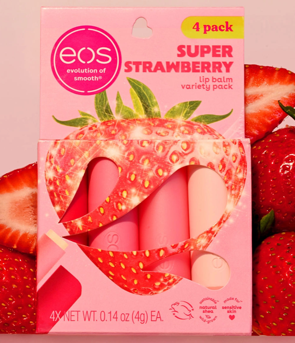 Super Strawberry 4-Pack Lip Balm